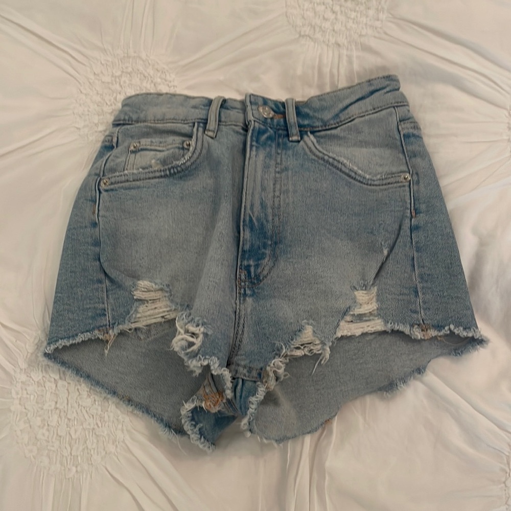 Zara High Rise Jean Shorts